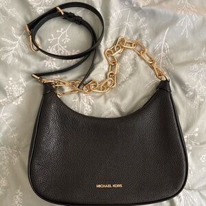 Michael Kors Black and Gold Shoulder Bag